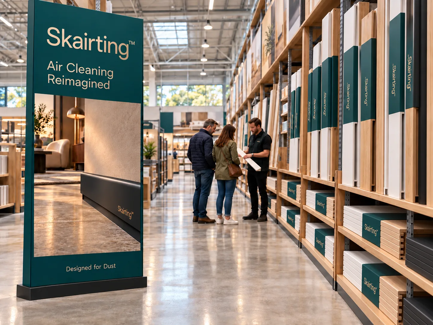 Concept DIY store aisle featuring a Skairting product display